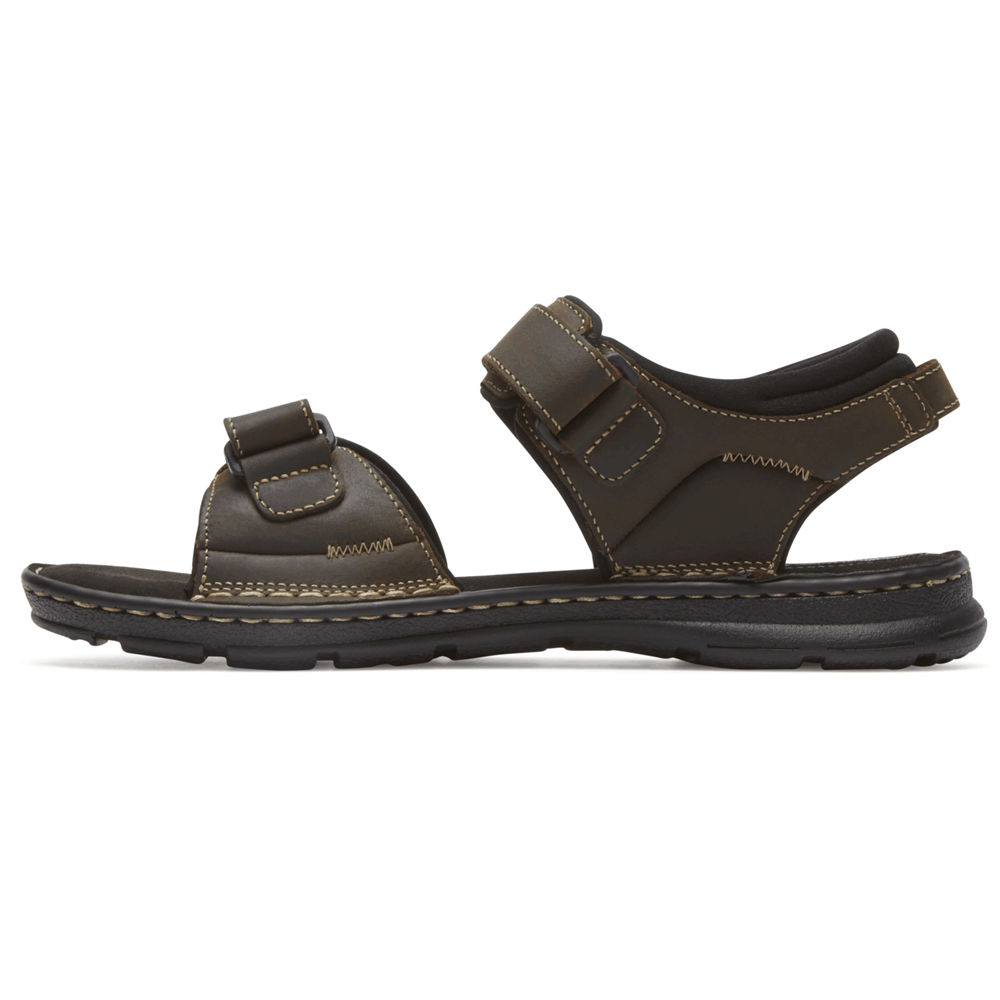 Rockport Mens Darwyn Quarter Strap - Sandals Brown - AJF095384